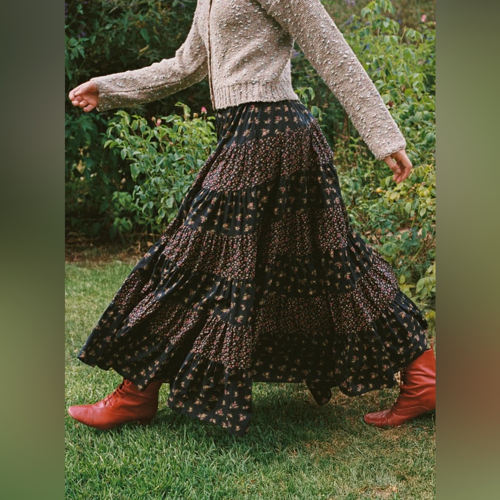Christy Dawn Lorene Skirt in Falling Roses, XS
